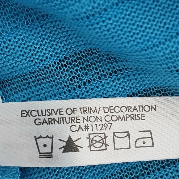 La Vie En Rose AQUA Swim Coverup OCEAN blue Vneck Tie Back Sz M EUC - Picture 10 of 15